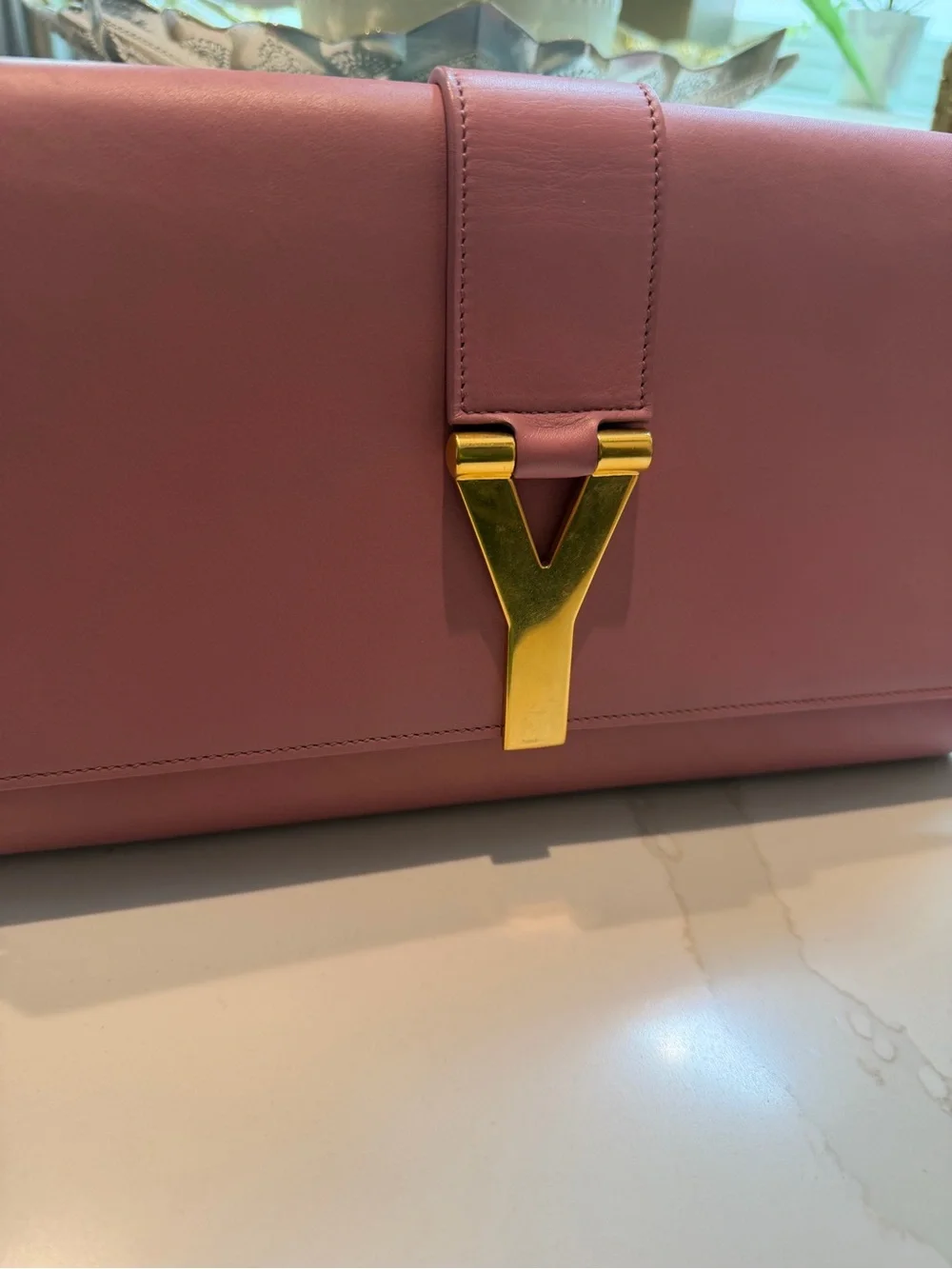 Authentic YSL Pink Leather Clutch